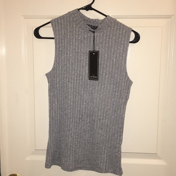 COPY - Grey Knit Sweater Tank Top - Picture 2 of 4